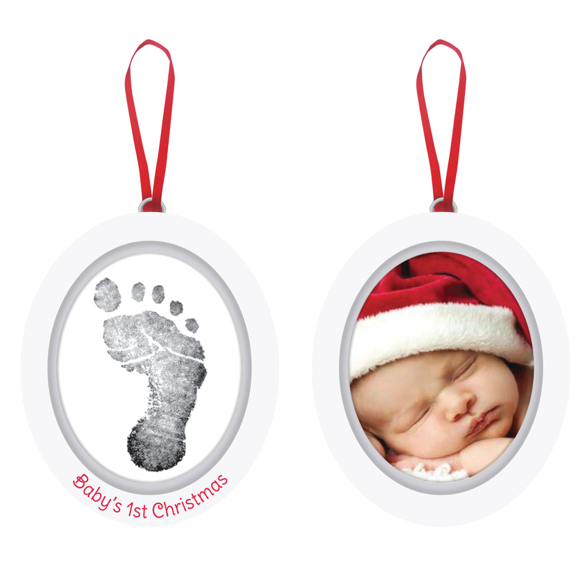 Pearhead Babyprints Fotoornament Wooden Oval White
