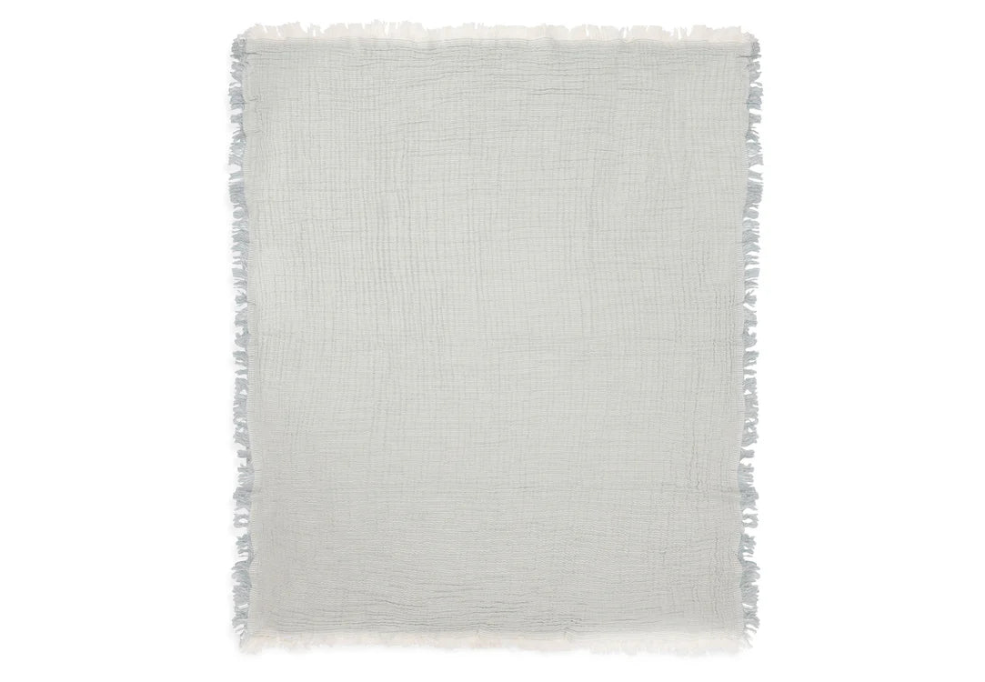 Jollein Muslinfilt Fringe 75x100 cm Stripe Sea Green GOTS