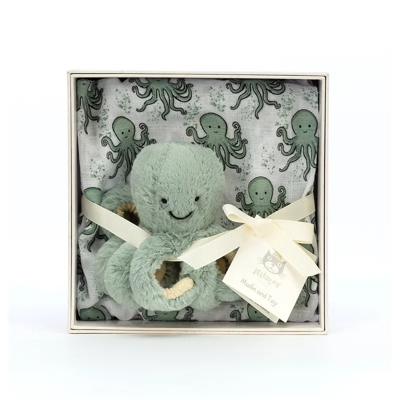 Jellycat Mjukisdjur Odyssey Bläckfisk Presentbox