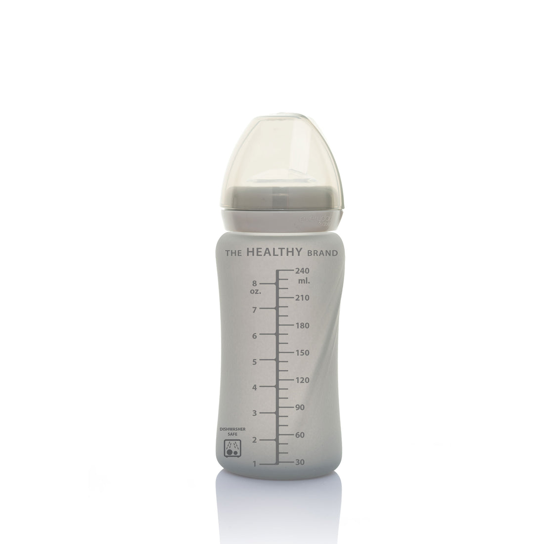 Everyday Baby Sugrörsflaska I Glas Healthy+ Quiet Gray 240 ml 1-pack