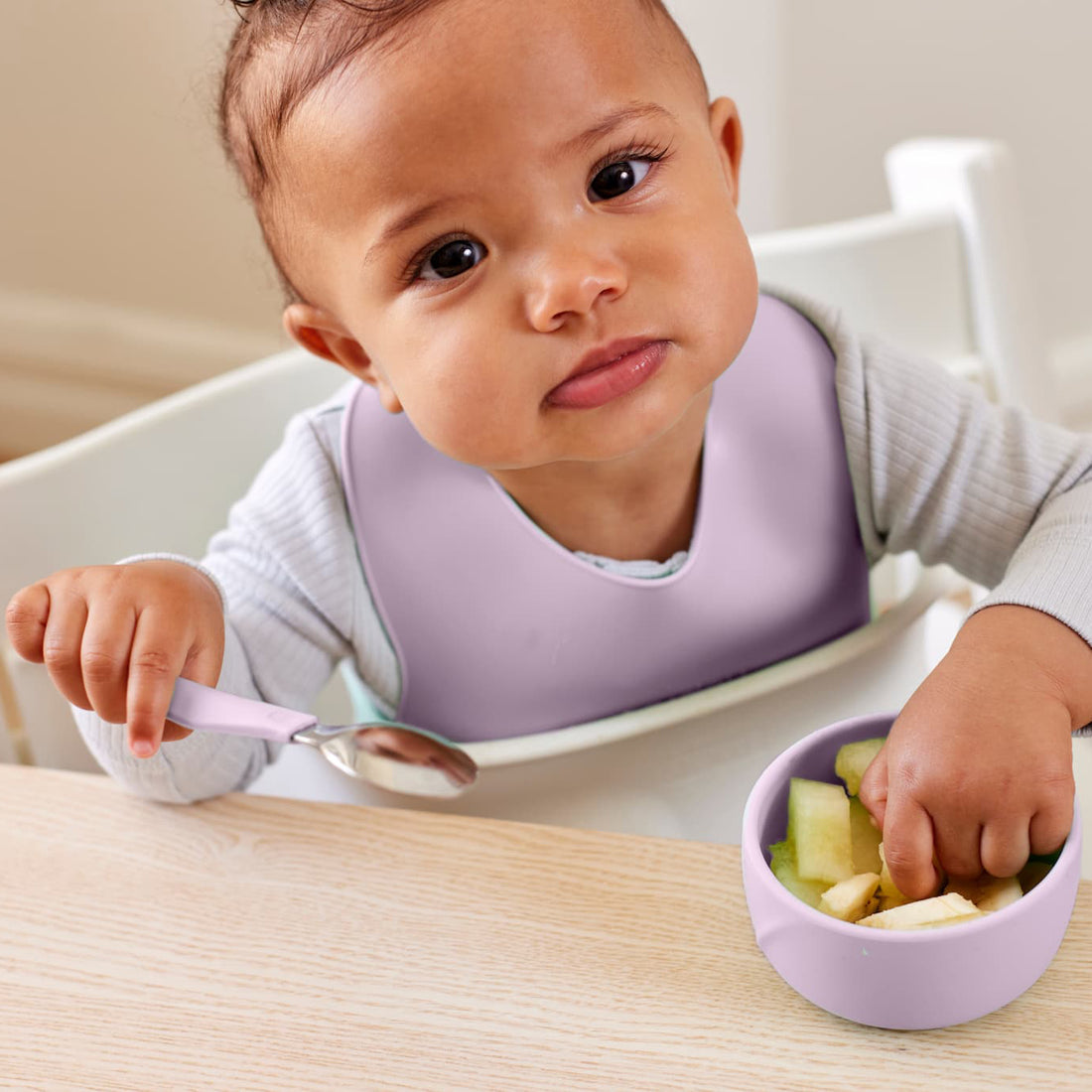 Everyday Baby Barnmatskål I Silikon 2-pack - Light lavender