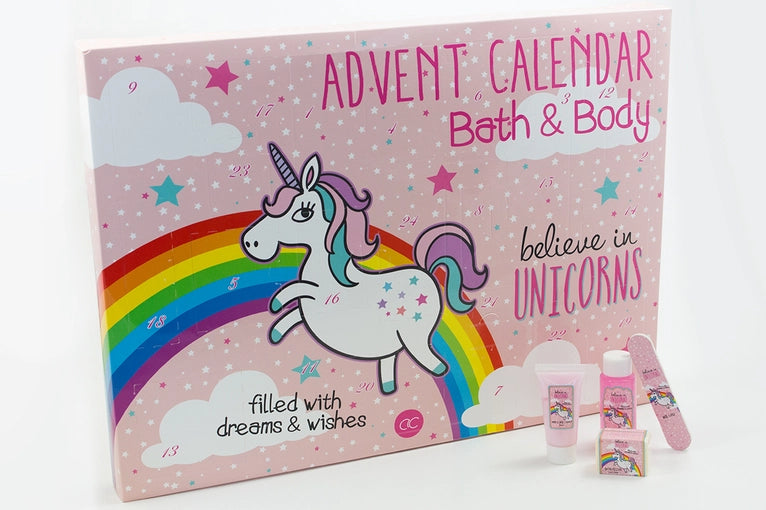 Unicorn Adventskalender 24 Överraskningar Badbomber & Kroppsvård