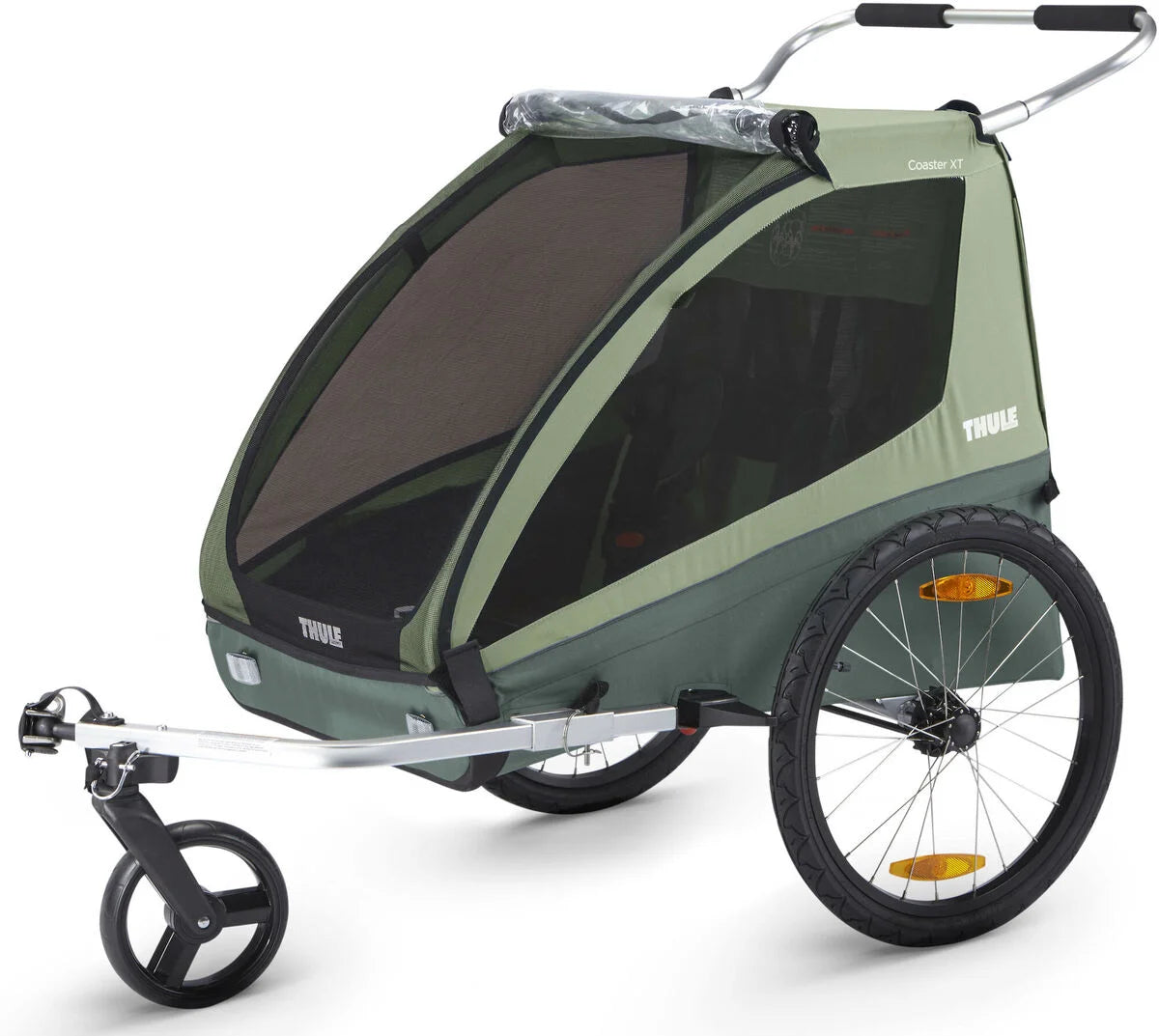 Thule Coaster XT Cykelvagn Med Promenadkit Basil Green