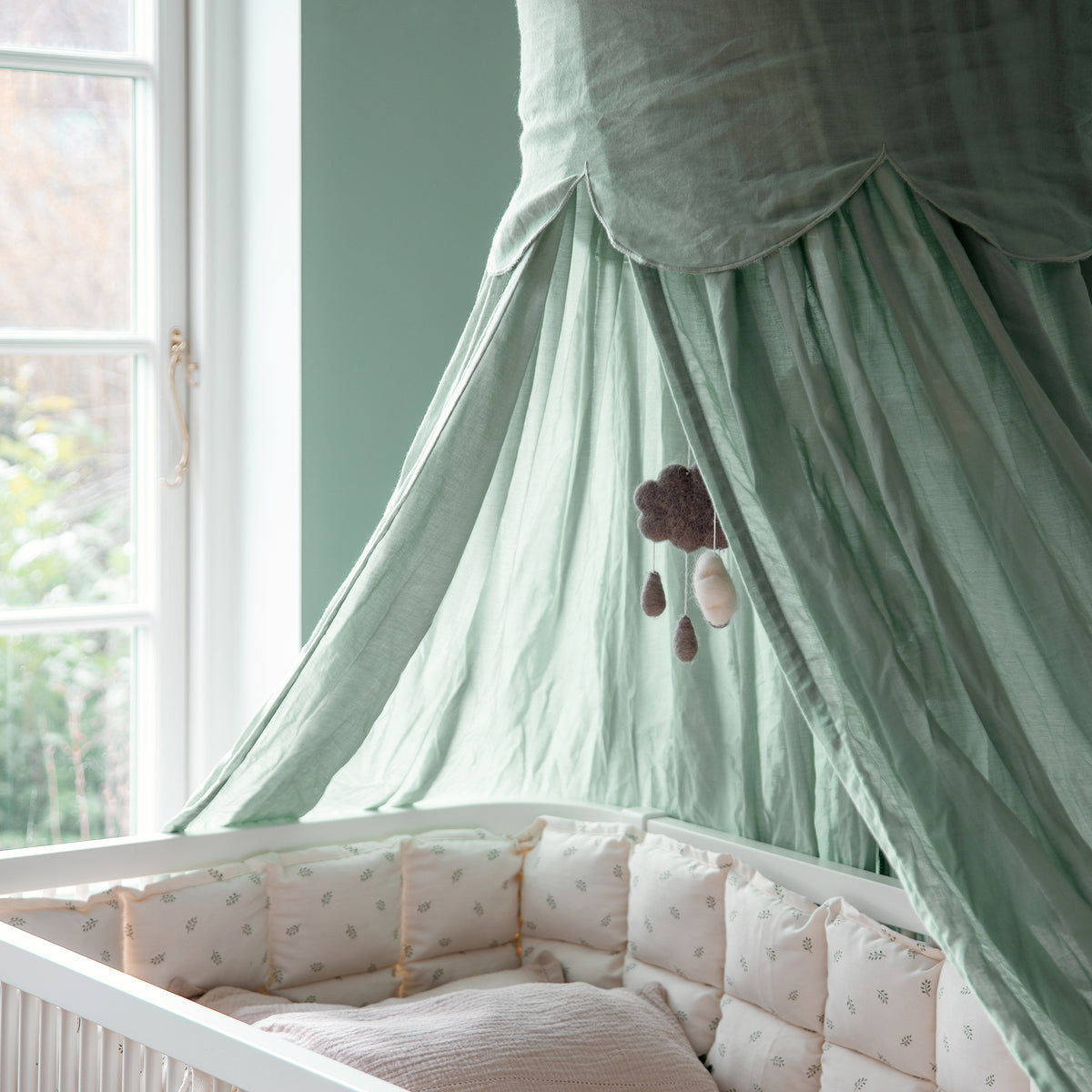 Sebra Cloud Sänghimmel Canopy Dusty Green