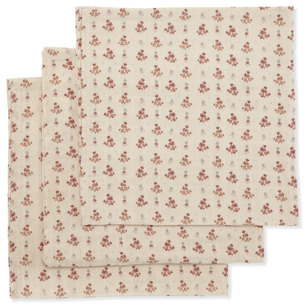 Konges Slöjd Muslinfilt 3-pack Vintage Floral Red