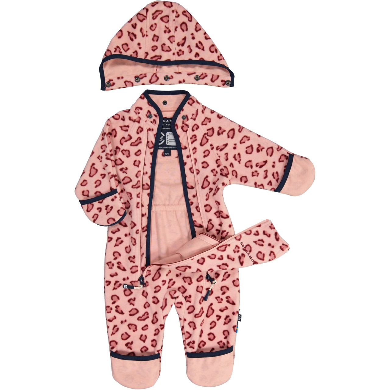 Geggamoja Vindfleece Overall Pink Leo