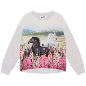 Molo Långärmad T-shirt Reniza Meadow Horses