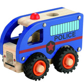 Magni Träleksak Polisbil Gummihjul Blå