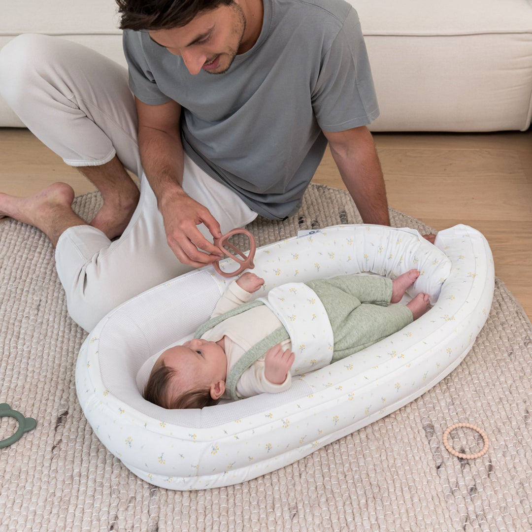 Doomoo Babynest Blomster Gul