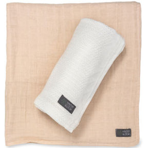 Vinter & Bloom Soft Grid+Muslin EKO 2-p "Vit/Beige"