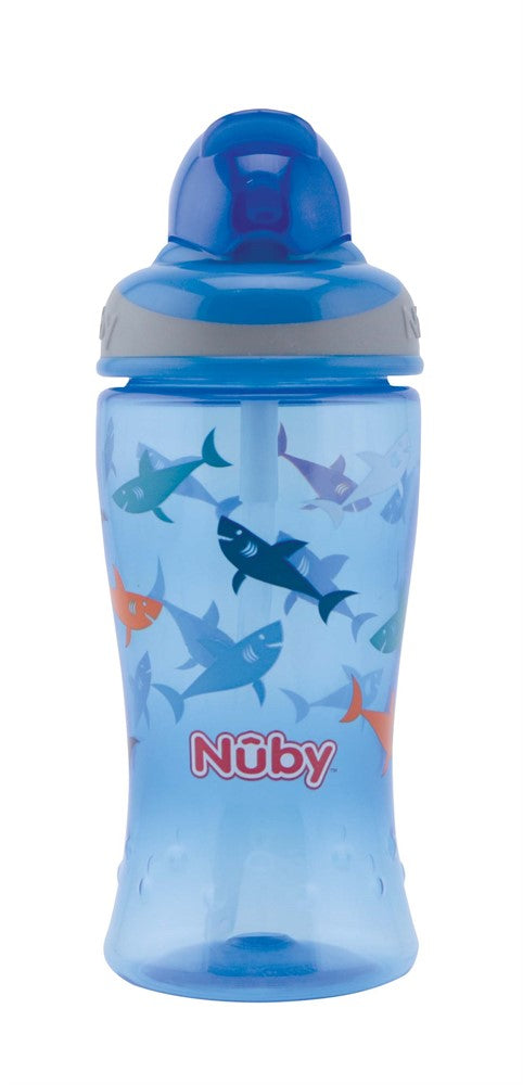 Nuby Sugrörsflaska Flip It Cup Trita Blue Shark 360ml