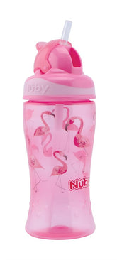 Nuby Sugrörsflaska Flip It Cup Trita Pink Flamingo 360ml