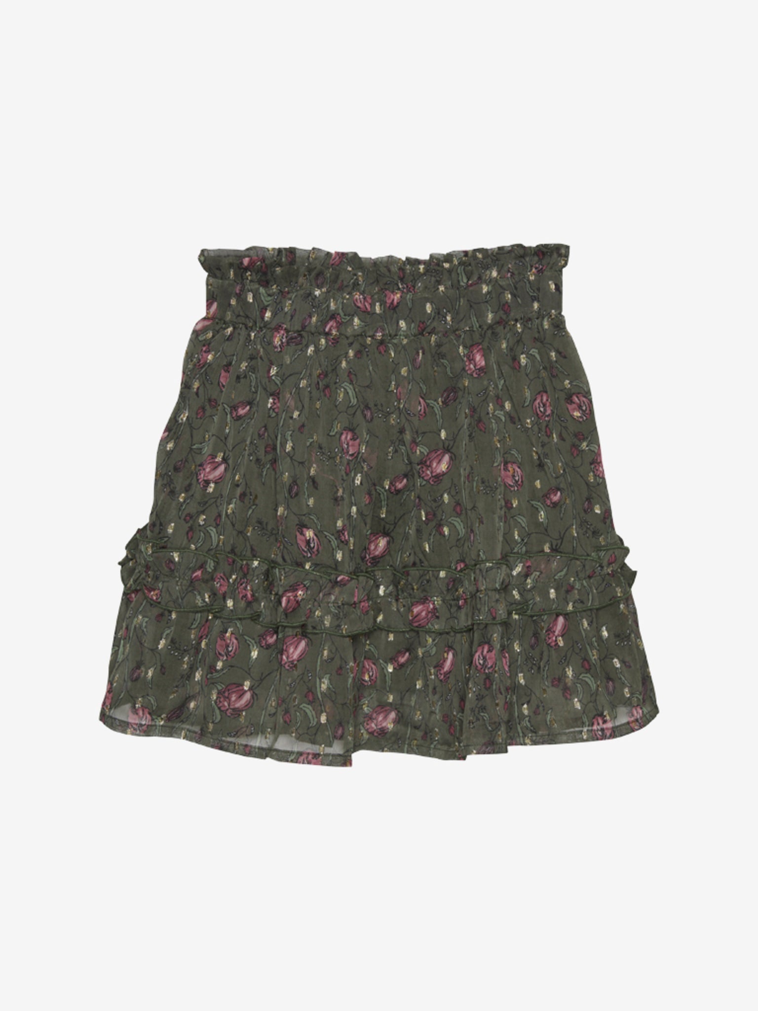 Creami Kjol Flower Dot Olive Green