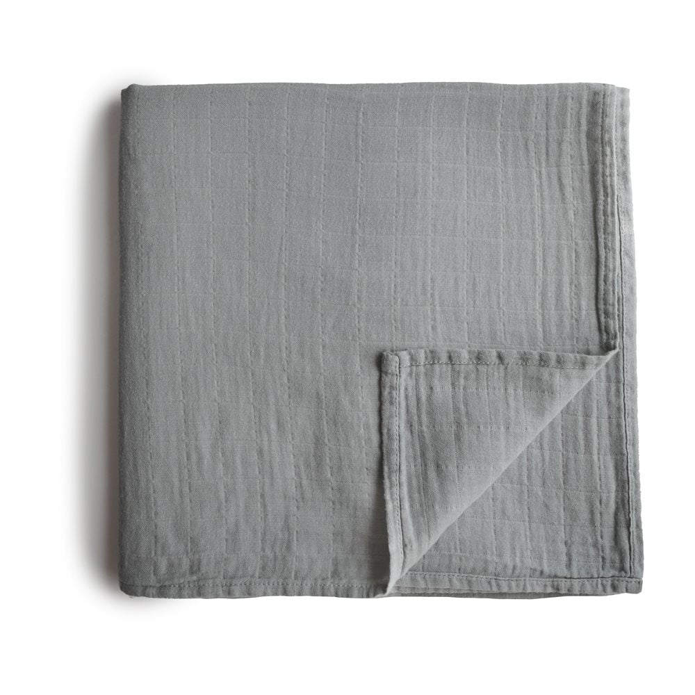 Mushie Tunn Babyfilt Swaddle Belgian Grey