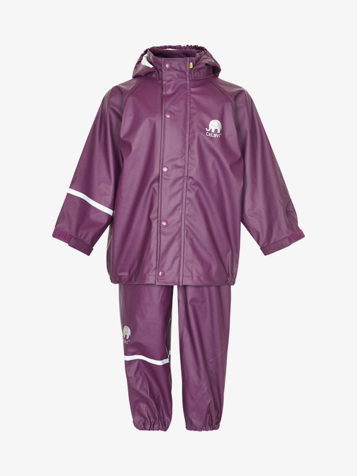 CeLaVi Basic rainwear set -solid PU Blackberry Wine