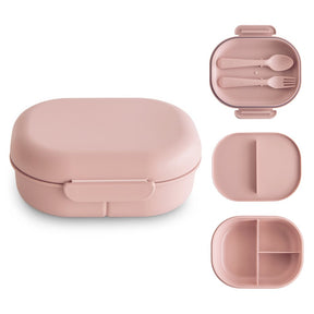 Mushie Lunchbox + Bestick Blush