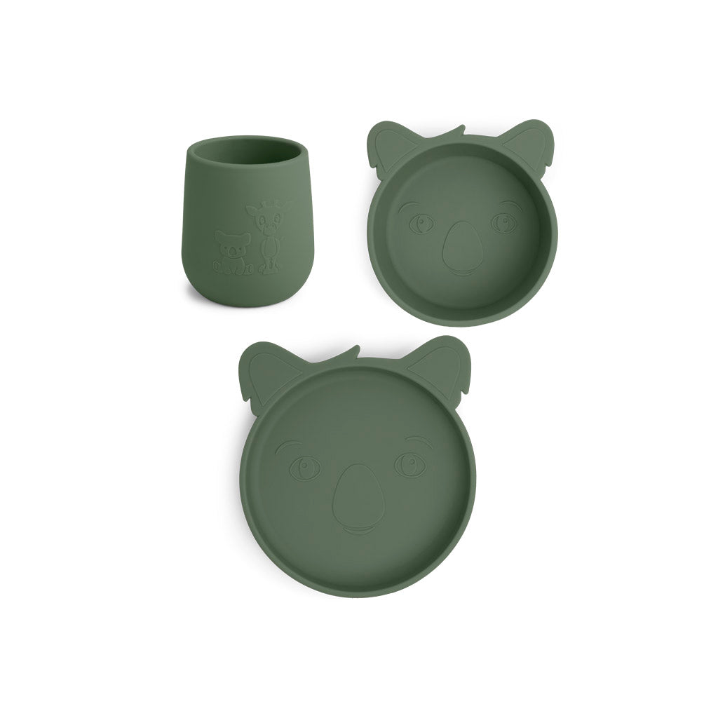 Nuuroo Judi Middagsset I Silikon 3-Pack Koala Dusty Green