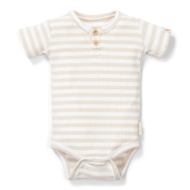 Little Dutch Body Rib Kortärmad Sand Stripe