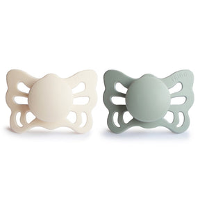 Frigg Butterfly Napp Silikon Cream/Sage 2-pack 0-6mån