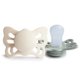 Frigg Butterfly Napp Silikon Cream/Sage 2-pack 0-6mån