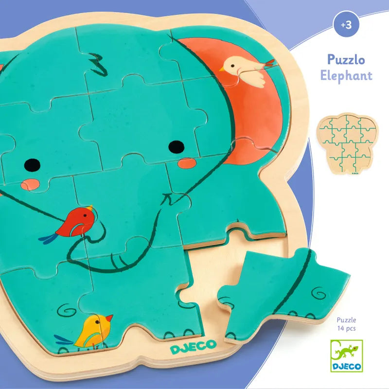 Djeco Pussel Puzzlo Elephant 14 pcs