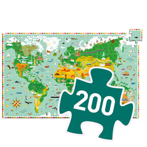 Djeco Observationspussel Around The World 200 pcs Booklet - FSC MIX