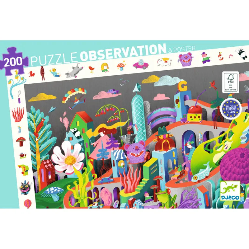 Djeco Observationspussel  Crazy Town - 200 pcs - FSC MIX