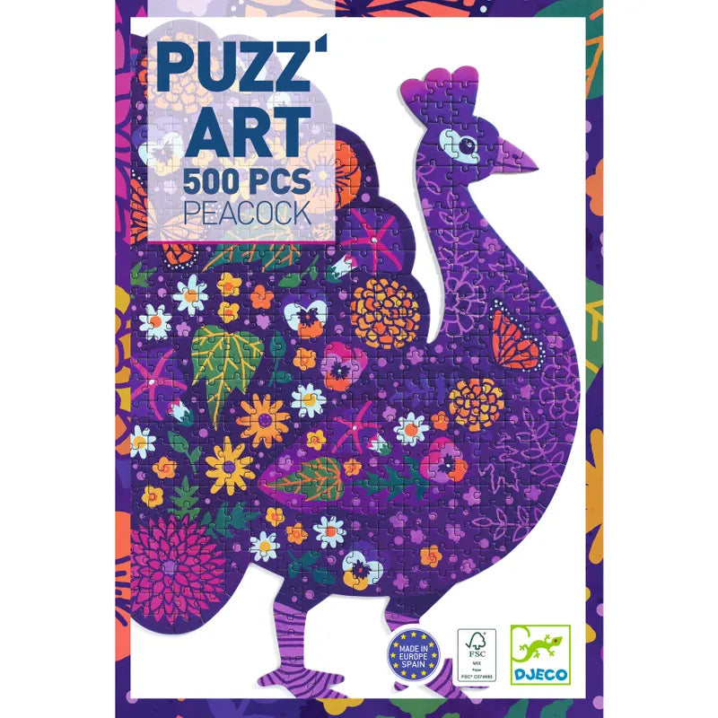 Djeco Konstpussel Puzz'Art Peacock, 500 pcs FSC 8+