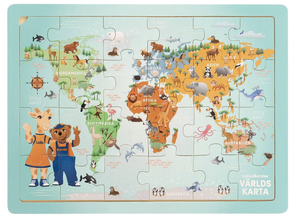 Lollo&Bernie Pussel Världskarta 24 Bitar 3-6år