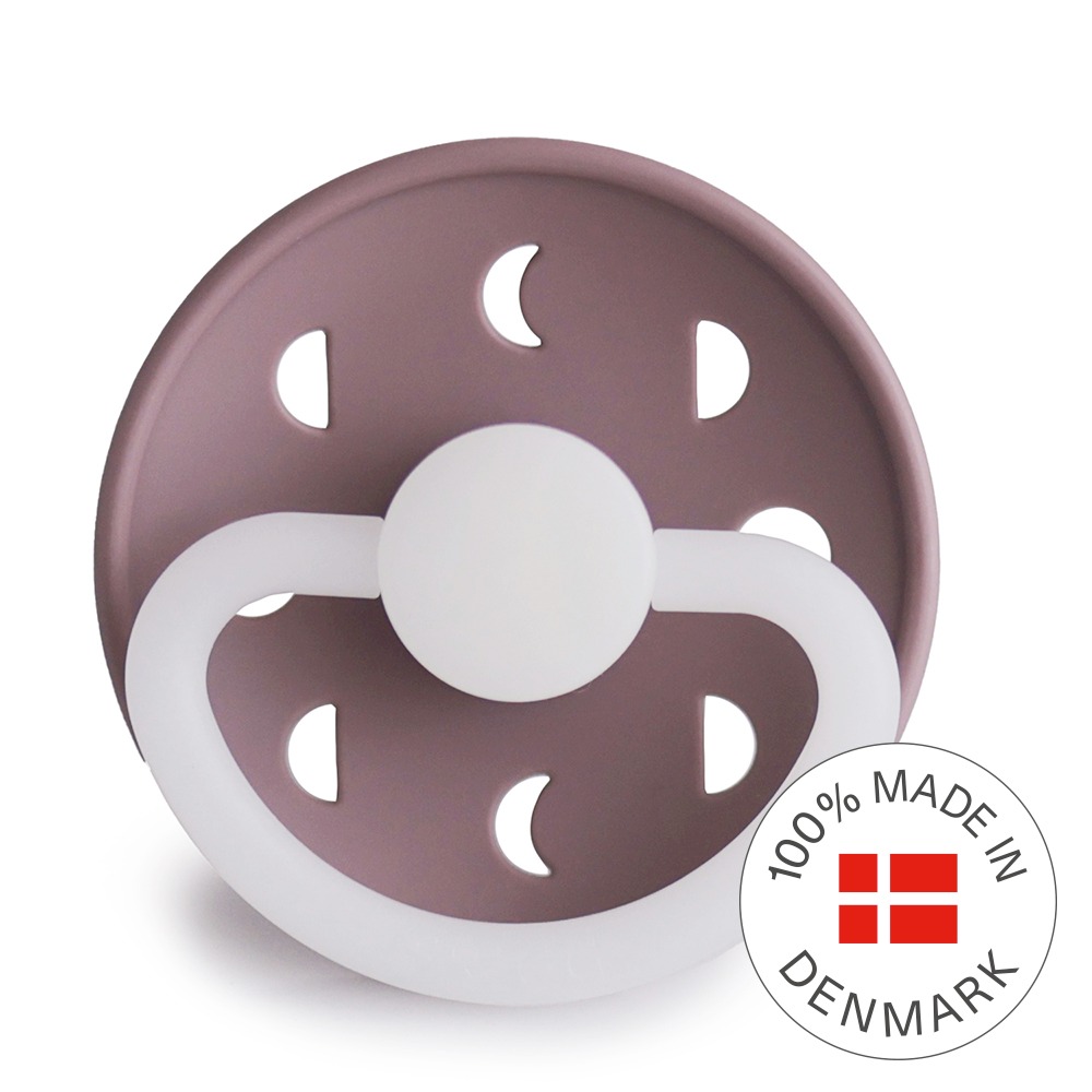 Frigg Moon Napp Silikon Twilight Mauve Glow in Night 0-6mån