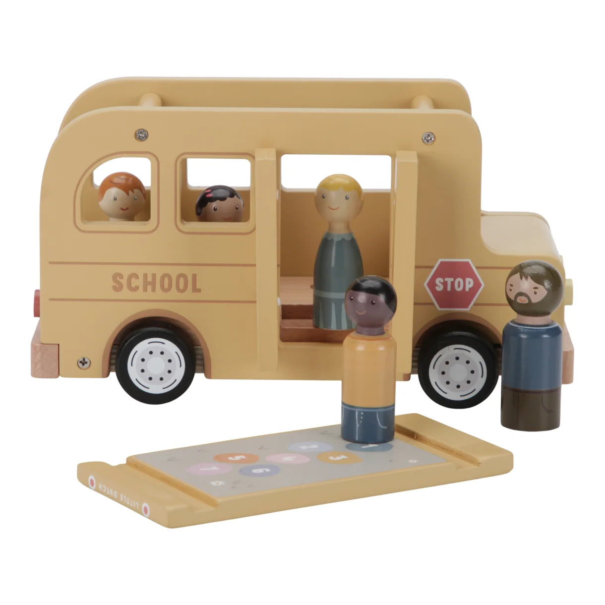 Little Dutch Träleksak Skolbuss m. Figurer