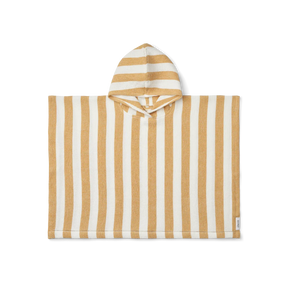 Liewood Paco Badponcho GOTS Y/D Stripes White Yellow Mellow
