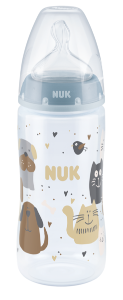 NUK First Choice+ Nappflaska 300 ml Cat and Dog