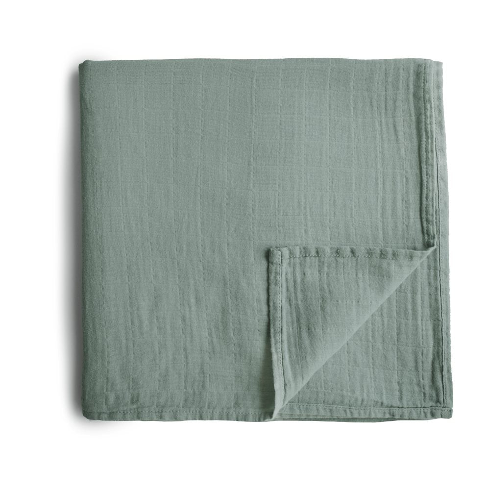 Mushie Tunn Babyfilt Swaddle Roman Green