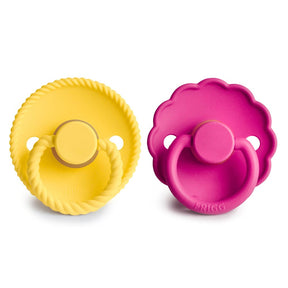 Frigg Limited Summer Collection Napp Latex 2-Pack Sunflower/Fuchsia 6-18 Mån