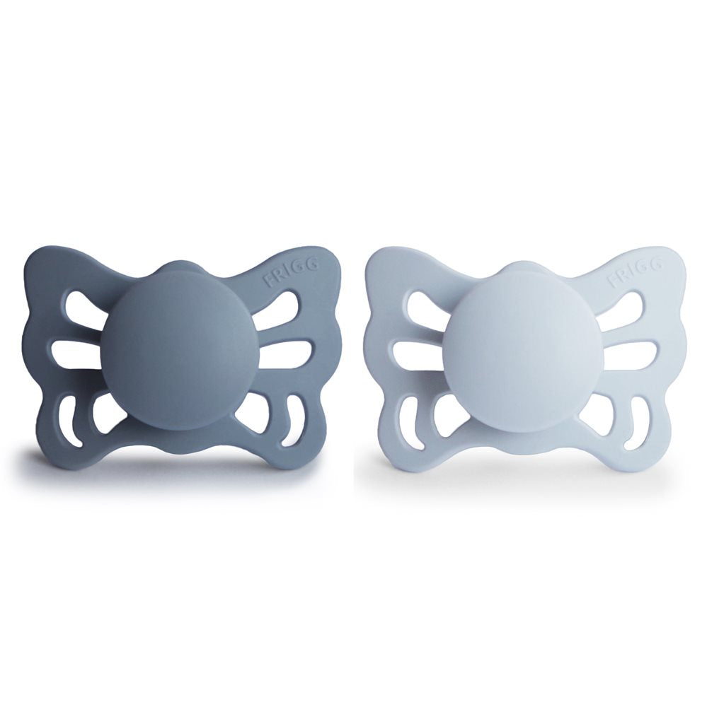 Frigg Butterfly Napp Silikon Slate/Powder Blue 2-pack 0-6mån