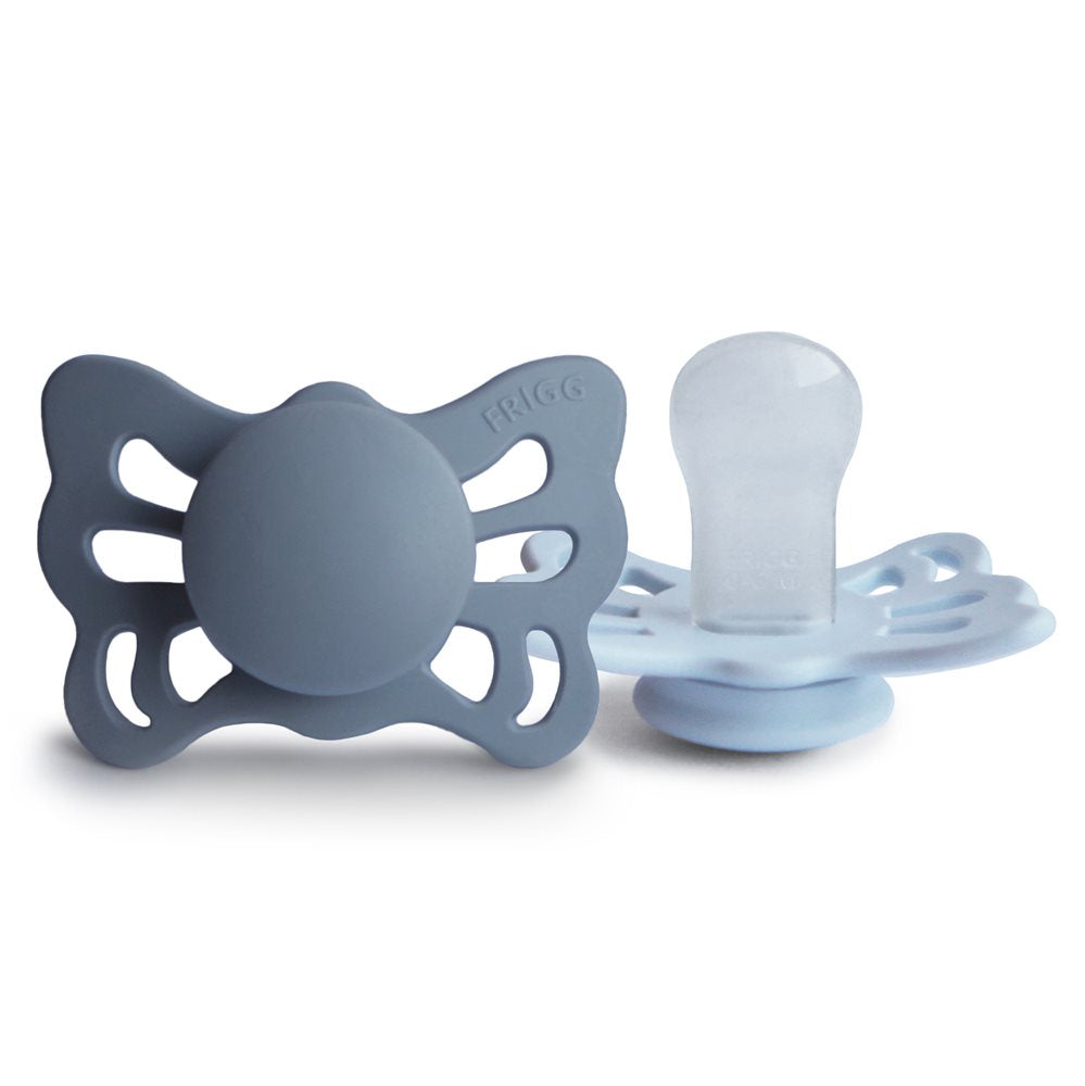 Frigg Butterfly Napp Silikon Slate/Powder Blue 2-pack 0-6mån