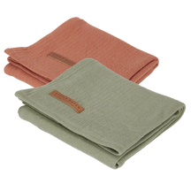 Little Dutch Babyfilt 70x70 cm 2-pack Little Olive/Rust