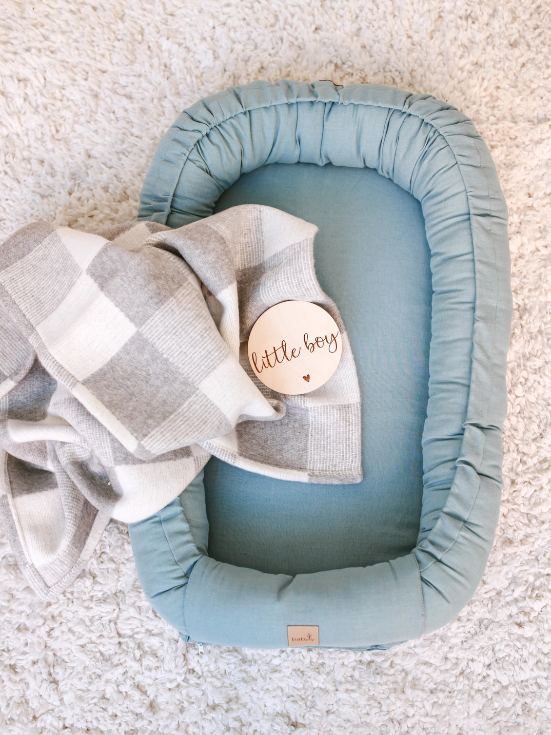 Babyly Babynest Linne Havsblå