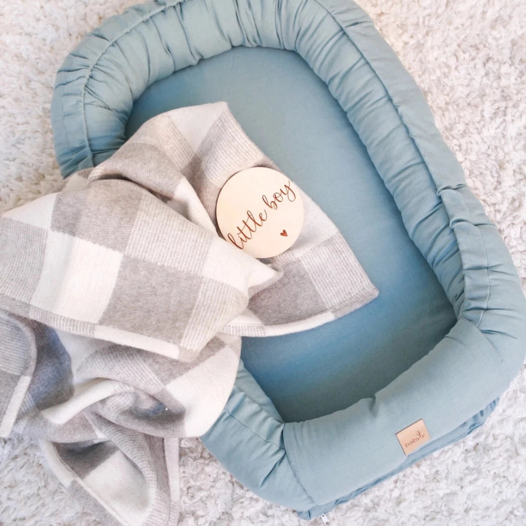 Babyly Babynest Linne Havsblå