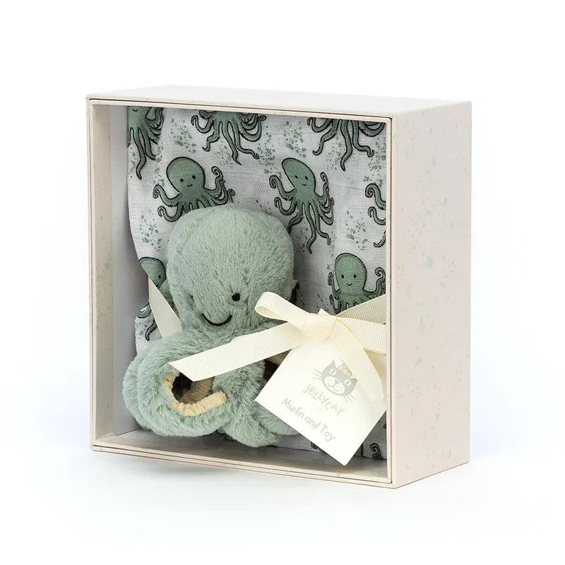 Jellycat Mjukisdjur Odyssey Bläckfisk Presentbox