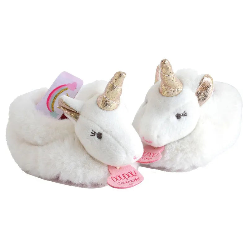 Doudou Et Compagnie Unicorn Tofflor Med Skallra