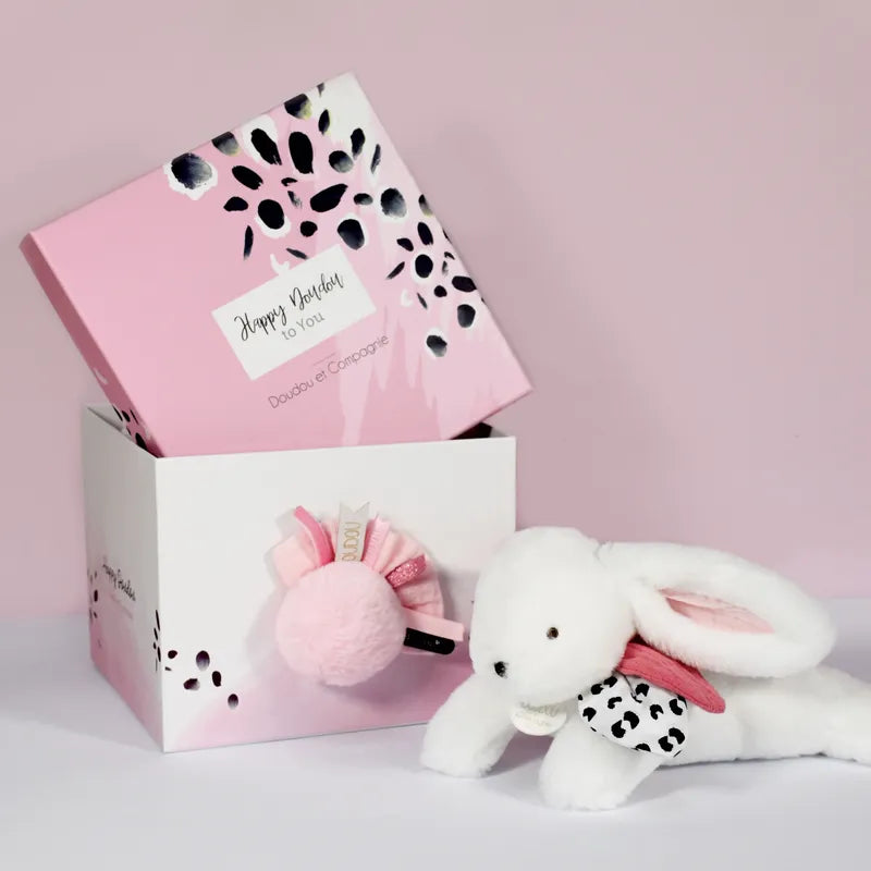 Doudou Et Compagnie Happy Glossy Pompon Kanin Rosa