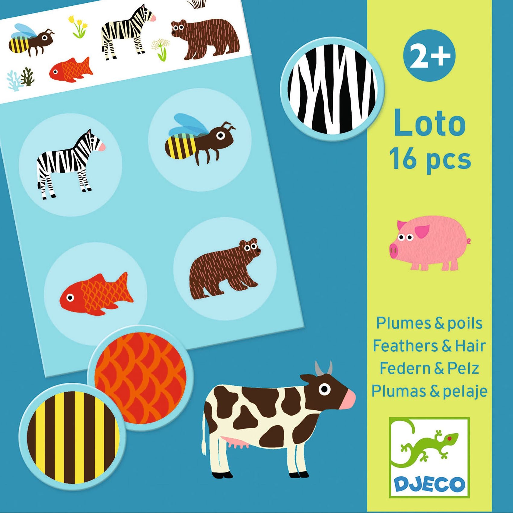 Djeco Tactilo Lotto Fjädrar Och Päls