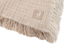 Jollein Muslinfilt 75x100cm Fringe Stripe Biscuit GOTS