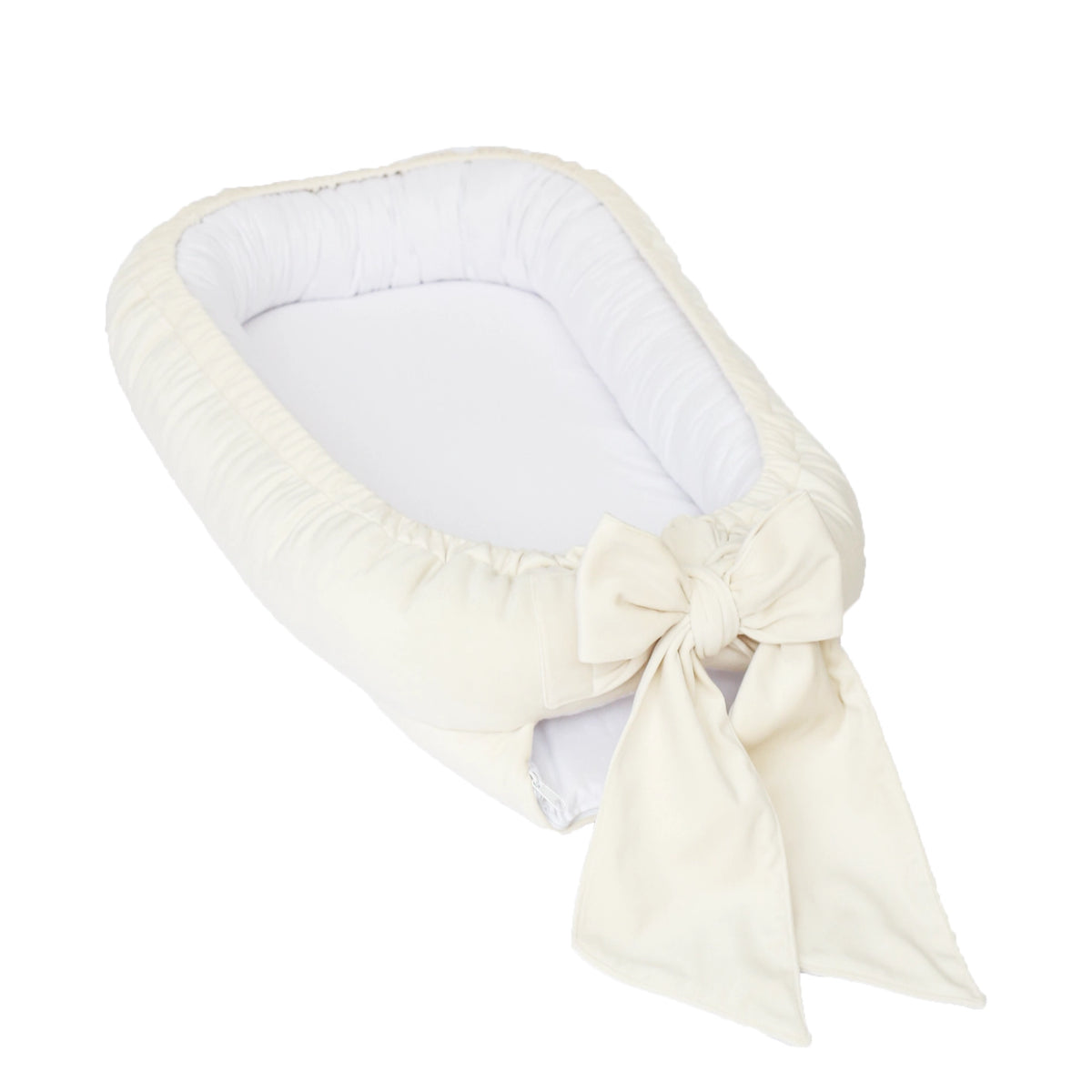 Babyly Babynest Sammet Rosett Vit