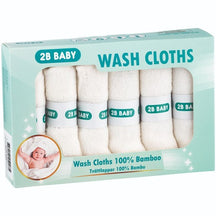 2B Baby Tvättlappar Bambu 6-pack Vit