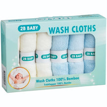 2B Baby Tvättlappar Bambu 6-pack Blå/Vit