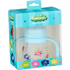 Babblarna Nappflaska 180 ml med handtag - Blå