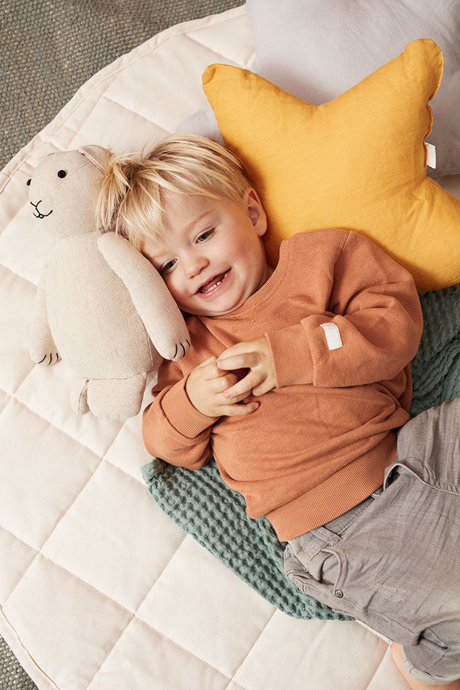 Kids Concept Rund Lekmatta Naturvit